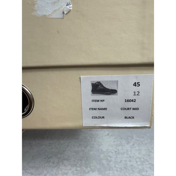 NIB Freeman Plat Mens‎ Court Mid Black Leather & Suede Hi-Top Sneakers Size 12 - Picture 5 of 13